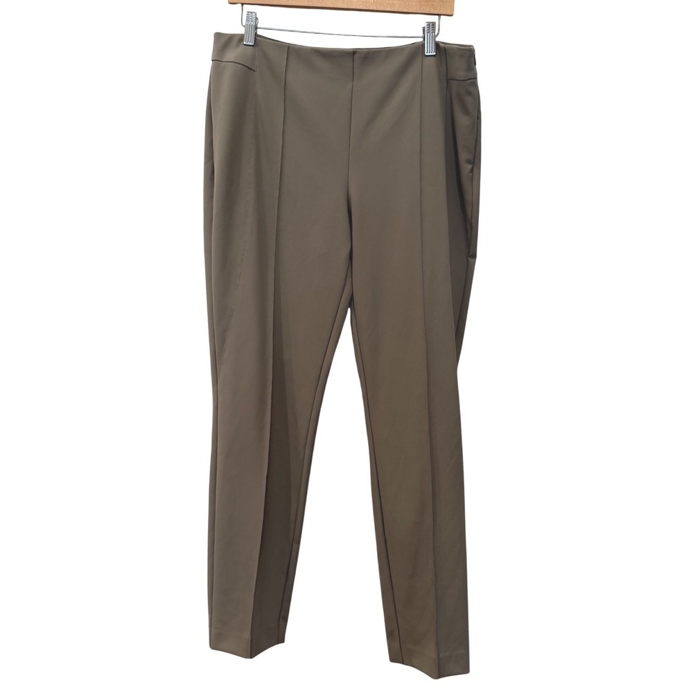 Lafayette 148 New York Gramercy Pants Taupe Brown Size 12 Quiet Luxury Career